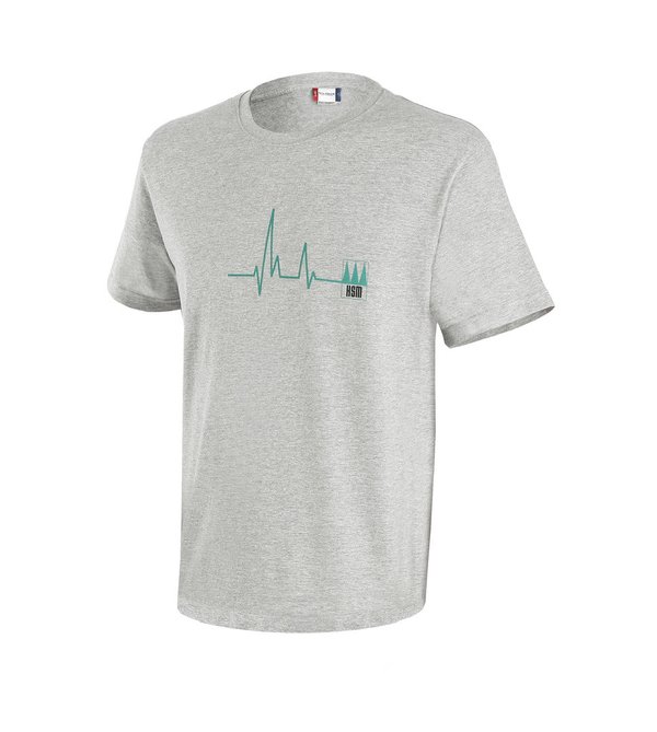 T-Shirt HERREN mit HSM Aufdruck  „Herzschlag HSM“ grau